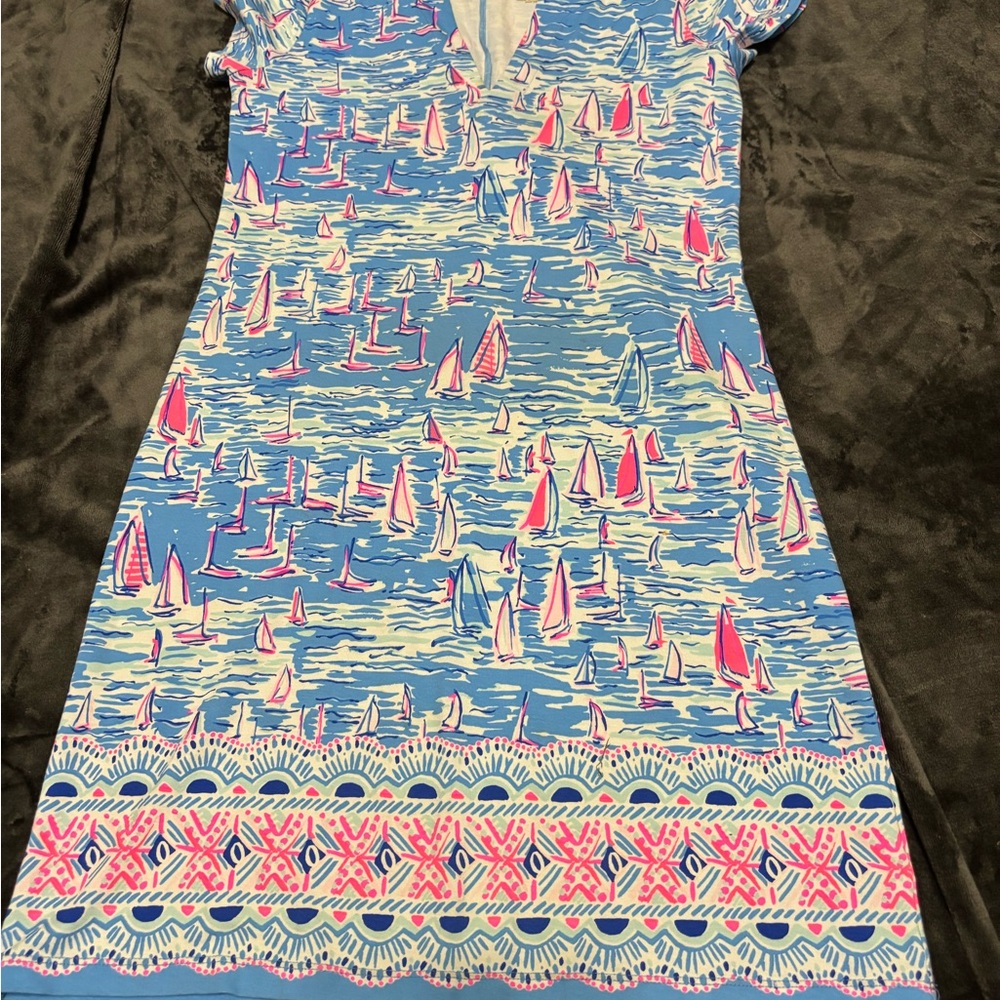 Lilly Pulitzer Blue and Pink Nautical Print Dress